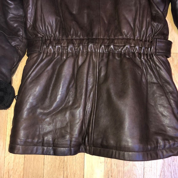 Andrew Marc Leather Jacket with faux fur trim - Picture 5 of 14